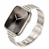 Bamboo-Style Stainless Steel Strap with Folding Clasp